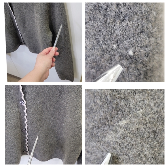 Zara Scalloped Trim Knit Cropped Cardigan Preppy Cozy Neutral Ballet-core Large - Picture 15 of 17